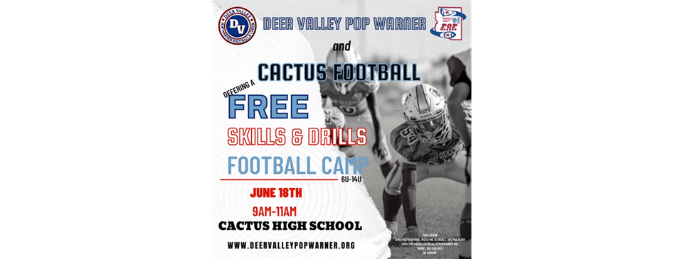 Free Youth Football Camp Cactus High School 